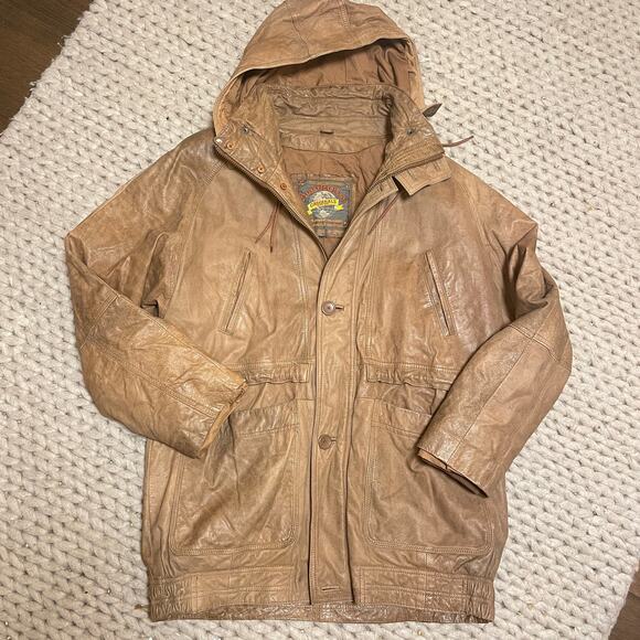 Vintage Adventure Bound Wilson's Leather Parka M Jacket Women Long Mid Length - Picture 1 of 6